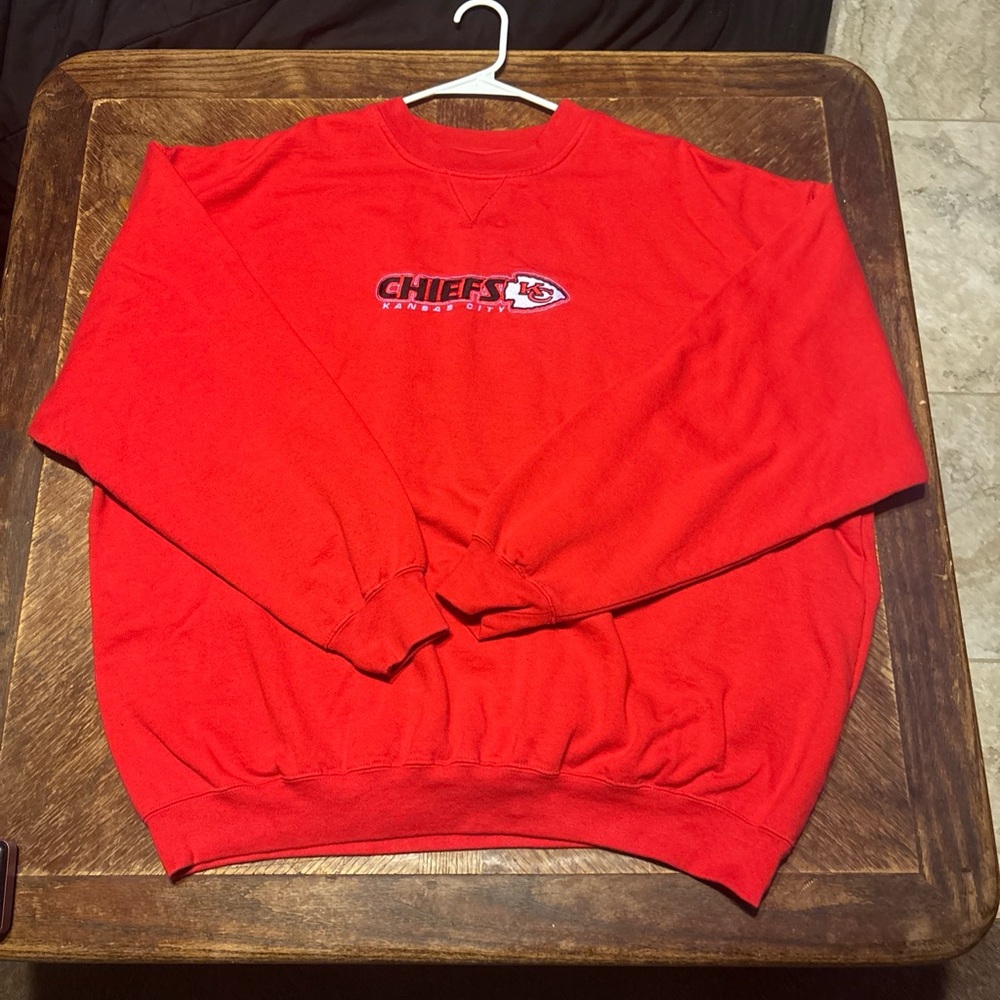 Kansas City Chiefs Vintage 90s Crewneck Sweater Embroidered, Size 2XL